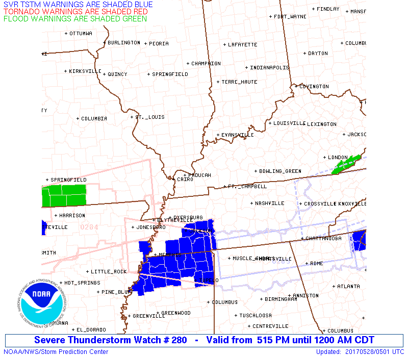 Storm Prediction Center PDS Severe Thunderstorm Watch 280
