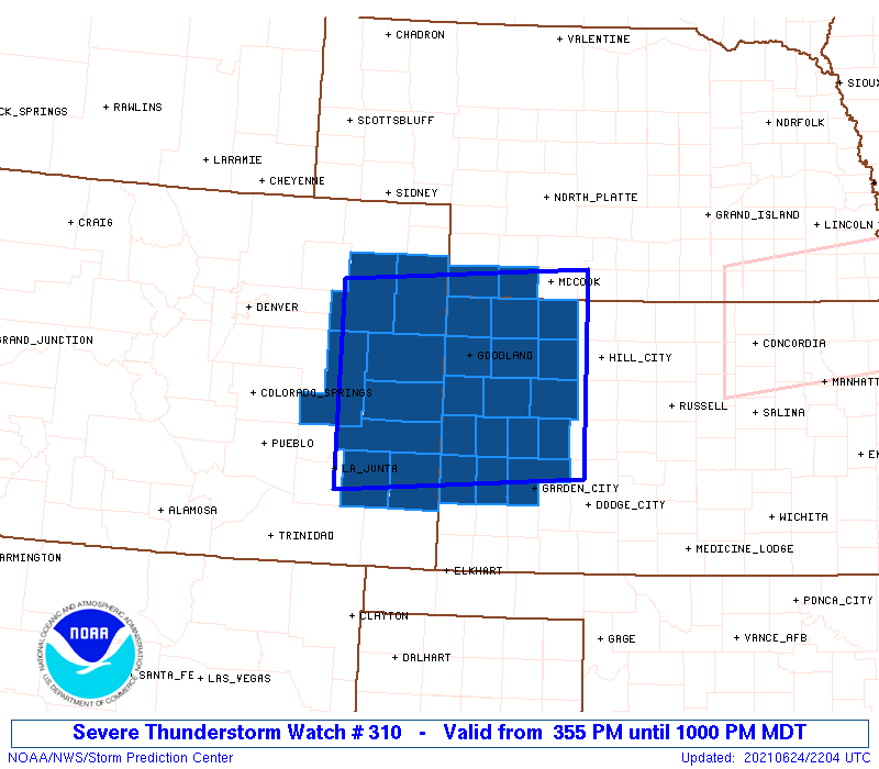 Initial List Of Counties In Spc Severe Thunderstorm Watch 310 (wou)